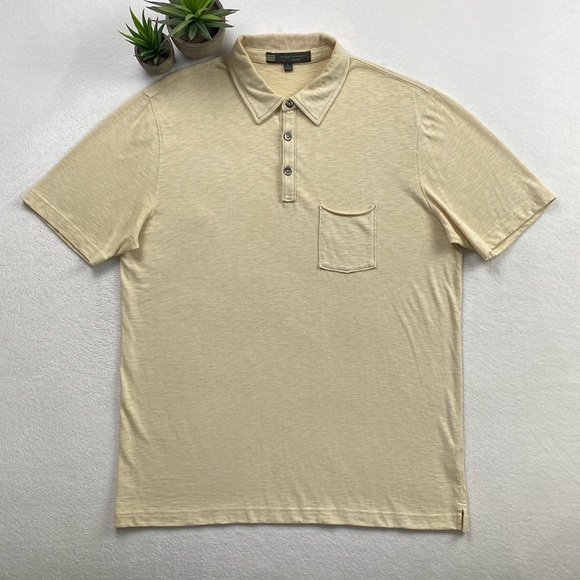 Robert Barakett Montreal Cotton Slub Roll Hem Chest Pocket Short Sleeve Polo - Picture 1 of 16